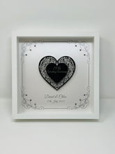 Load image into Gallery viewer, 19th Bronze 19 Years Wedding Anniversary Frame - Intricate Mirror Heart