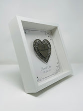 Load image into Gallery viewer, 19th Bronze 19 Years Wedding Anniversary Frame - Intricate Mirror Heart