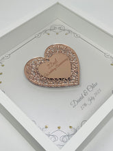 Load image into Gallery viewer, 22nd Copper 22 Years Wedding Anniversary Frame - Intricate Mirror Heart
