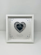 Load image into Gallery viewer, 45th Sapphire 45 Years Wedding Anniversary Frame - Intricate Mirror Heart