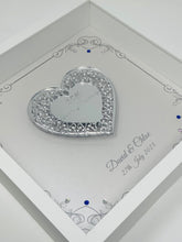 Load image into Gallery viewer, 45th Sapphire 45 Years Wedding Anniversary Frame - Intricate Mirror Heart