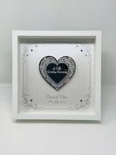 Load image into Gallery viewer, 65th Blue Sapphire 65 Years Wedding Anniversary Frame - Intricate Mirror Heart