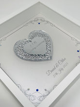 Load image into Gallery viewer, 65th Blue Sapphire 65 Years Wedding Anniversary Frame - Intricate Mirror Heart
