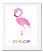 Load image into Gallery viewer, Name Watercolour Wildlife Zoo Animal A4 Print - 26 Animals To Choose From