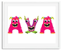Load image into Gallery viewer, Monster Name Print Picture