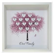 Load image into Gallery viewer, Pink Blossom Family Tree Printed Frame