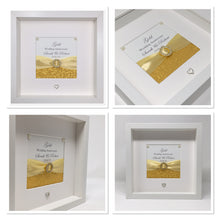 Load image into Gallery viewer, 50th Golden 50 Years Yellow Wedding Anniversary Ribbon Frame - Pebble