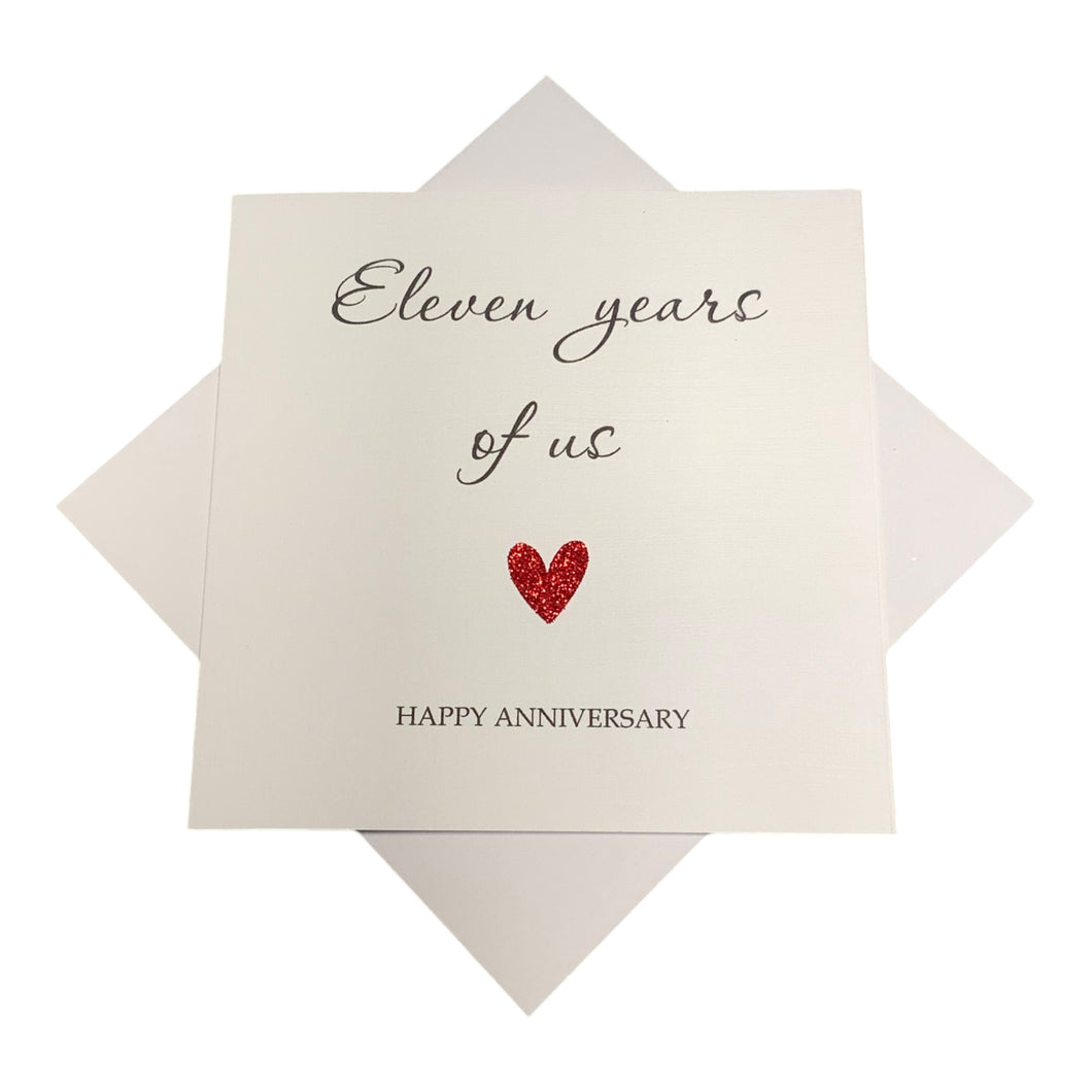 11th Anniversary Card - Steel 11 Years Greeting Card Personalised - Year Of Us