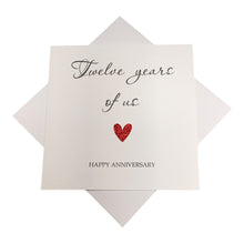 Load image into Gallery viewer, 12th Anniversary Card - Silk 12 Years Greeting Card Personalised - Year Of Us
