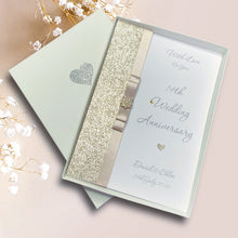 Load image into Gallery viewer, 14th Wedding Anniversary Card - Ivory 14 Year Fourteenth Anniversary -14 Colour Coice - Luxury Bow
