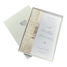 Load image into Gallery viewer, 14th Wedding Anniversary Card - Ivory 14 Year Fourteenth Anniversary -14 Colour Coice - Luxury Bow
