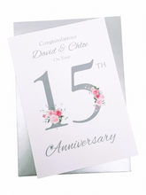 Load image into Gallery viewer, 15th Wedding Anniversary Card - Crystal - FN 15
