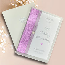 Load image into Gallery viewer, 15th Wedding Anniversary Card - Crystal 15 Year Fifteenth Anniversary -14 Colour Coice - Luxury Bow
