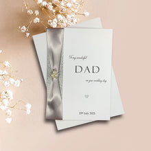 Load image into Gallery viewer, Dad Wedding Day Card - Personalised Luxury Greeting Card - WR 12
