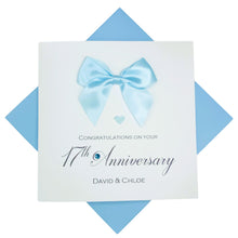 Load image into Gallery viewer, 17th Anniversary Card - Furniture 17 Year Wedding Anniversary Luxury Greeting Card Personalised -  Regal Bow
