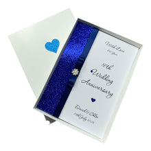 Load image into Gallery viewer, 18th Wedding Anniversary Card - Porcelain 18 Year Eighteenth Anniversary - 18 Colour Coice - Luxury Bow
