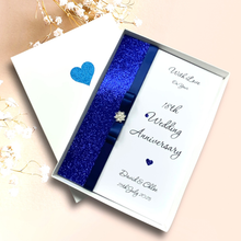 Load image into Gallery viewer, 18th Wedding Anniversary Card - Porcelain 18 Year Eighteenth Anniversary - 18 Colour Coice - Luxury Bow
