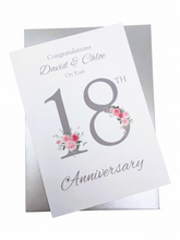 Load image into Gallery viewer, 18th Wedding Anniversary Card - Porcelain - FN 18
