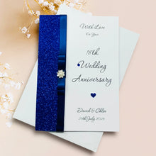Load image into Gallery viewer, 18th Wedding Anniversary Card - Porcelain 18 Year Eighteenth Anniversary - 18 Colour Coice - Luxury Bow
