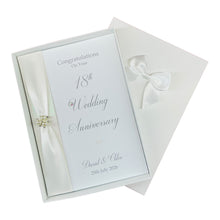 Load image into Gallery viewer, 18th Wedding Anniversary Card - Porcelain 18 Year Eighteenth Anniversary Luxury Greeting Card, Personalised
