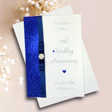 Load image into Gallery viewer, 18th Wedding Anniversary Card - Porcelain 18 Year Eighteenth Anniversary -14 Colour Coice - Luxury Bow
