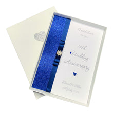 Load image into Gallery viewer, 18th Wedding Anniversary Card - Porcelain 18 Year Eighteenth Anniversary -14 Colour Coice - Luxury Bow
