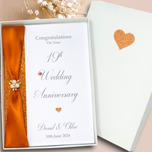 Load image into Gallery viewer, 19th Wedding Anniversary Card - Bronze 19 Year Nineteenth Anniversary Luxury Greeting Card Personalised
