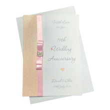 Load image into Gallery viewer, 19th Wedding Anniversary Card - Bronze 19 Year Nineteenth Anniversary -14 Colour Coice - Luxury Bow
