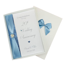 Load image into Gallery viewer, 20th Wedding Anniversary Card - China 20 Year Twentieth Anniversary Luxury Greeting Card, Personalised
