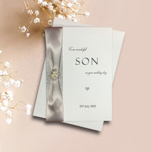 Load image into Gallery viewer, Wedding Day Card - Personalised Luxury Greeting Card For Son - WR 39
