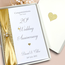 Load image into Gallery viewer, 20th Wedding Anniversary Card - China 20 Year Twentieth Anniversary Luxury Greeting Card, Personalised
