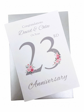Load image into Gallery viewer, 23rd Wedding Anniversary Card - Silver Plate - FN 23
