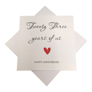 23rd Anniversary Card - Silver Plate 23 Years Greeting Card Personalised - Year Of Us