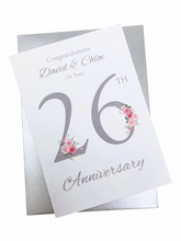 Load image into Gallery viewer, 26th Wedding Anniversary Card - Picture - FN 26
