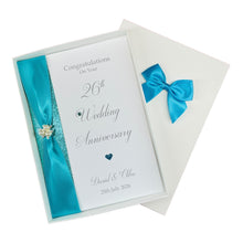 Load image into Gallery viewer, 26th Wedding Anniversary Card - Picture 26 Year Twenty Sixth Anniversary Luxury Greeting Card, Personalised
