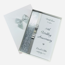Load image into Gallery viewer, 26th Wedding Anniversary Card - Picture 26 Year Twenty Sixth Anniversary - 18 Colour Coice - Luxury Bow
