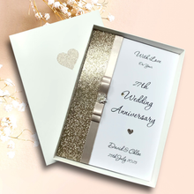 Load image into Gallery viewer, 27th Wedding Anniversary Card - Sculpture 27 Year Twenty Seventh Anniversary - 18 Colour Coice - Luxury Bow
