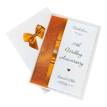 Load image into Gallery viewer, 27th Wedding Anniversary Card - Sculpture 27 Year Twenty Seventh Anniversary - 18 Colour Coice - Luxury Bow
