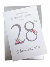 Load image into Gallery viewer, 28th Wedding Anniversary Card - Orchid - FN 28
