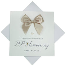 Load image into Gallery viewer, 29th Anniversary Card - Furniture 29 Year Wedding Anniversary Luxury Greeting Card Personalised - Regal Bow
