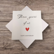 Load image into Gallery viewer, 3rd Anniversary Card - Leather 3 Years Greeting Card Personalised - Year Of Us
