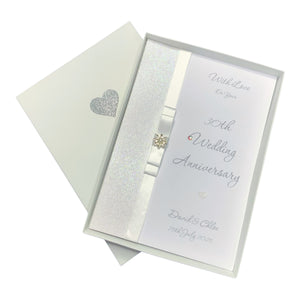 30th Wedding Anniversary Card - Pearl 30 Year Thirtieth Anniversary -14 Colour Coice - Luxury Bow