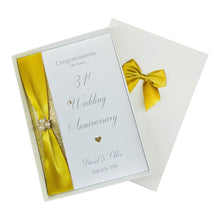 Load image into Gallery viewer, 31st Wedding Anniversary Card - Timepiece 31 Year Thirty First Anniversary Luxury Greeting Card, Personalised
