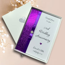 Load image into Gallery viewer, 32nd Wedding Anniversary Card - Lapis 32 Year Thirty Second Anniversary - 18 Colour Coice - Luxury Bow
