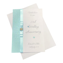 Load image into Gallery viewer, 32nd Wedding Anniversary Card - Lapis 32 Year Thirty Second Anniversary -14 Colour Coice - Luxury Bow
