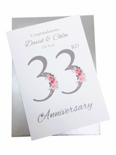 Load image into Gallery viewer, 33rd Wedding Anniversary Card - Amethyst - FN 33
