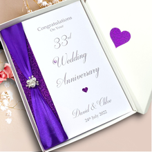 Load image into Gallery viewer, 33rd Wedding Anniversary Card - Amethyst 33 Year Thirty Third Anniversary Luxury Greeting Card, Personalised
