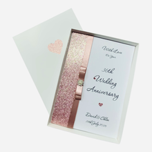 Load image into Gallery viewer, 36th Wedding Anniversary Card - Bone China 36 Year Thirty Sixth Anniversary - 18 Colour Coice - Luxury Bow
