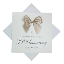 Load image into Gallery viewer, 36th Anniversary Card - 36 Year Wedding Anniversary Luxury Greeting Card Personalised - Regal Bow
