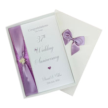 Load image into Gallery viewer, 37th Wedding Anniversary Card - Alabaster 37 Year Thirty Seventh Anniversary Luxury Greeting Card Personalised
